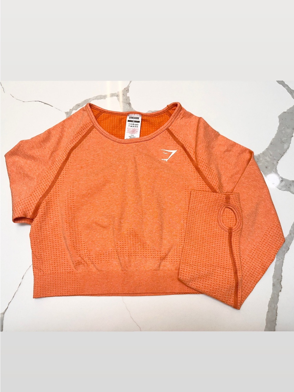 Gymshark Vital Seamless 2.0 Bright Orange Long Sleeve Crop Top